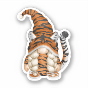 Cute Gnome In Tiger Costume And Tiger Mom. Perfect