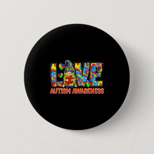 Cute gnome love puzzle autism awareness month boys 2 inch round button