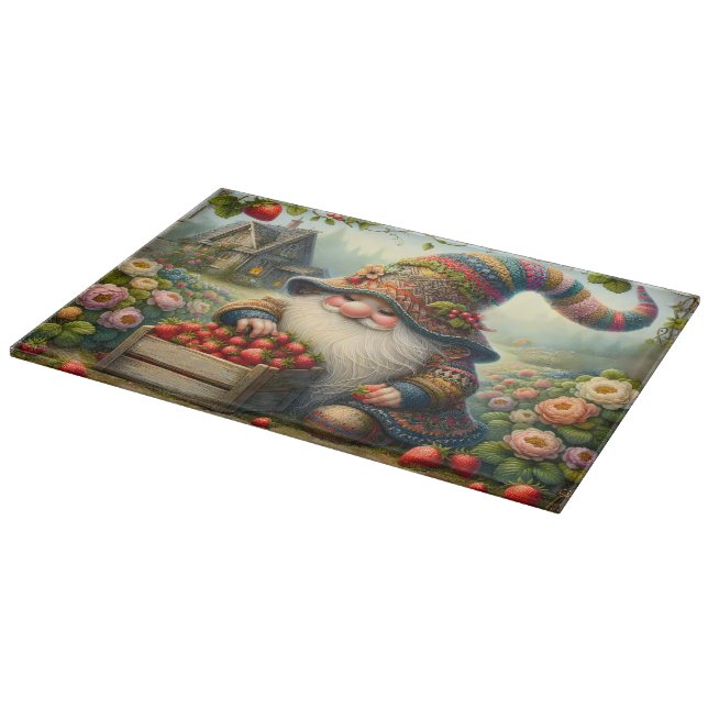Cute gnome lovers kitchen cutting board (Corner)