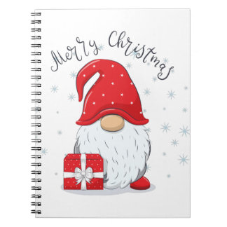 Cute gnome Merry Christmas. Notebook