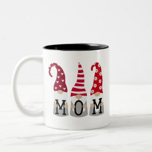 Cute Gnome Mom Typography Mother's Day Two-Tone Coffee Mug
