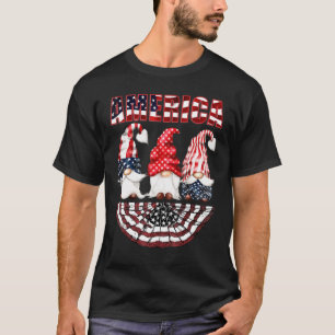 Cute Gnome Patriotic American 4th Of July Independ T-Shirt