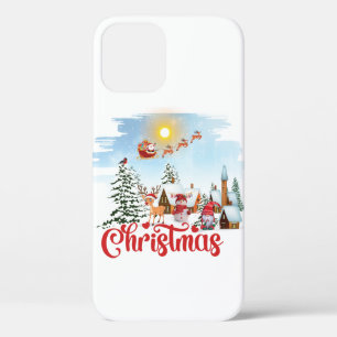 Cute Gnome, Snowman Celebrating Christmas Holiday iPhone 12 Pro Case