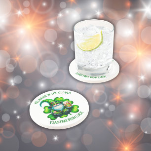 Cute Gnome St Patrick's Day with Beer   Coaster