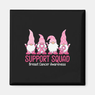 Cute Gnome Support Squad Breast Cancer Awareness  Magnet