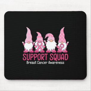 Cute Gnome Support Squad Breast Cancer Awareness  Mouse Pad