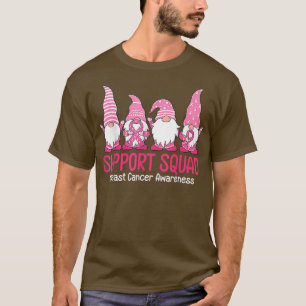Cute Gnome Support Squad Breast Cancer Awareness T-Shirt