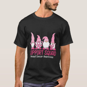 Cute Gnome Support Squad Breast Cancer Awareness  T-Shirt