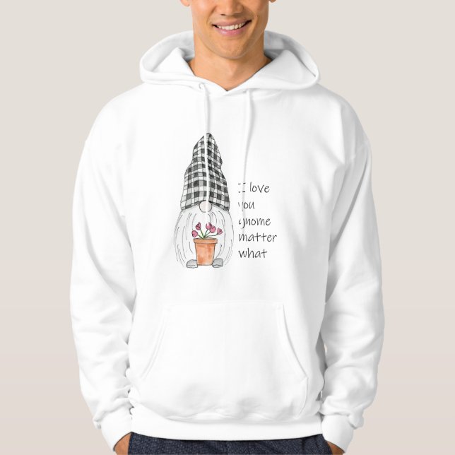 Cute Gnome Sweat - shirt à capuche Je t'aime Gnome (Devant)