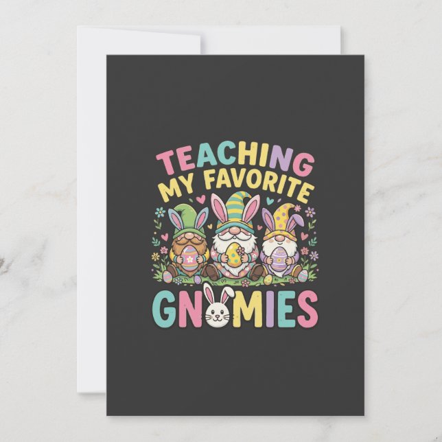 Cute Gnome Teacher Design Teaching  Holiday Card (Front)