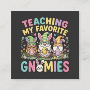 Cute Gnome Teacher Design Teaching Square Business Card