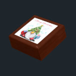 Cute Gnome with Christmas Tree Hat and Gift - Fun  Gift Box<br><div class="desc">Cute Gnome with Christmas Tree Hat and Gift - Fun Cartoon Drawing - Choose / Add Your Unique Text / Name / Colour - Make Your Special Gift - Resize and move or remove and add elements / text with customization tool ! Drawing and Design by MIGNED. Please see my...</div>