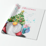 Cute Gnome with Christmas Tree Hat and Gift - Fun  Wrapping Paper<br><div class="desc">Cute Gnome with Christmas Tree Hat and Gift - Fun Cartoon Drawing - Choose / Add Your Unique Text / Name / Colour - Make Your Special Gift - Resize and move or remove and add elements / text with customization tool ! Drawing and Design by MIGNED. Please see my...</div>