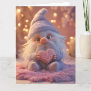Cute Gnome with Heart: Valentine's Day Design Card