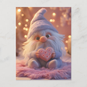 Cute Gnome with Heart: Valentine's Day Design Postcard
