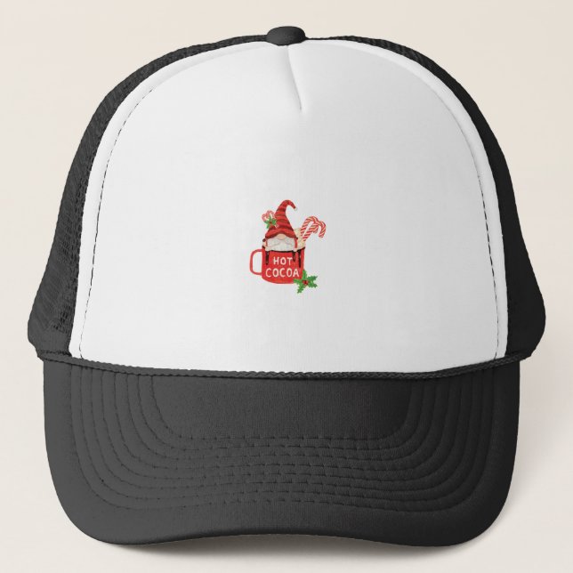 Cute Gnome with Hot Cocoa Trucker Hat (Front)