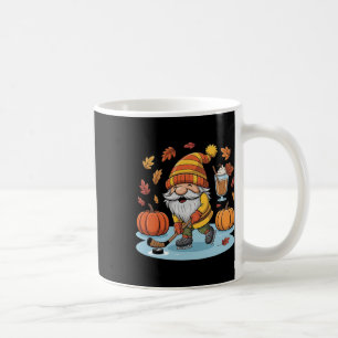Cute Gnome With Ice Hockey And Pumpkin Spice Fall Coffee Mug