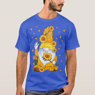 Cute Gnome with Sunflower Floral T-Shirt
