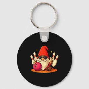 Cute Gnome With Sungles Gnome Playing Bowling Men  Keychain