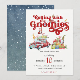Cute Gnomes   Christmas Party Invitation