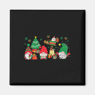 Cute Gnomes Christmas Santa Claus Gnome Xmas Famil Magnet