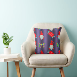 Cute Gnomes Christmas Throw Pillow