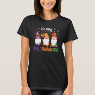 Cute Gnomes Fall Halloween Women Girls Happy Hallo T-Shirt