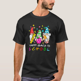 Cute Gnomes Happy Back To School Teachers Student T-Shirt