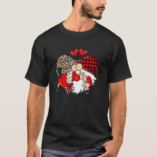 Cute Gnomes Love Heart Couple Matching Cute Valent T-Shirt