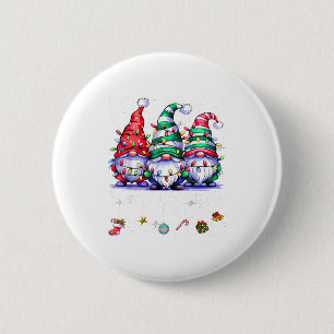 Cute Gnomes Merry Christmas Light Family Gnome Xma 2 Inch Round Button