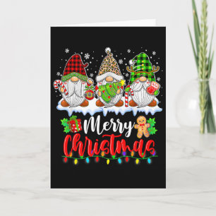Cute Gnomes Merry Christmas Light Family Gnome Xma Card
