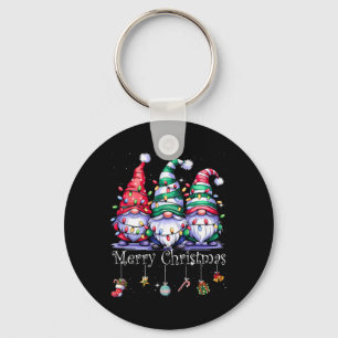 Cute Gnomes Merry Christmas Light Family Gnome Xma Keychain