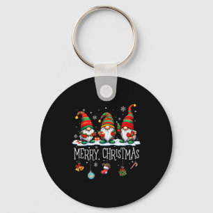 Cute Gnomes Merry Christmas Light Family Gnome Xma Keychain