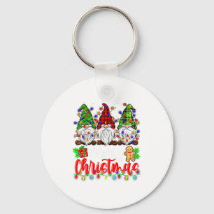 Cute Gnomes Merry Christmas Light Family Gnome Xma Keychain