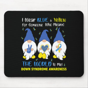 Cute Gnomes Peace Love Down Syndrome Awareness T21 Mouse Pad