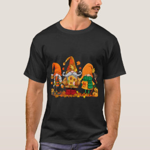 Cute Gnomes Pumpkin Fall Season Autumn Happy Thank T-Shirt