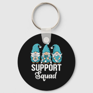 Cute Gnomes Support Squad Survivor Cervical Cancer Keychain