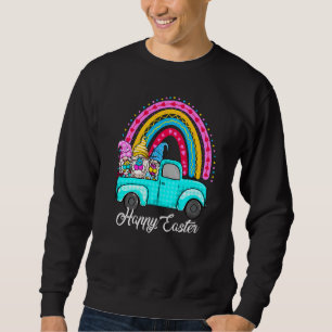 Cute Gnomes With Bunny Ears Egg Hunting Truck East Sweatshirt