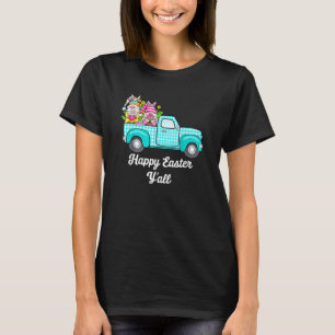 Cute Gnomes With Bunny Ears Egg Hunting Truck East T-Shirt