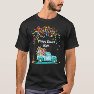 Cute Gnomes With Bunny Ears Egg Hunting Truck East T-Shirt