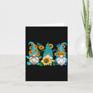 Cute Gnomes With Sunflower Butterfly Gardeners Sum Card