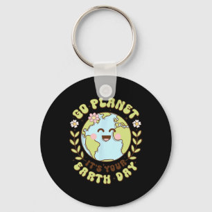Cute Go Planet Its Your Earth Day Teacher Kids Ear Keychain