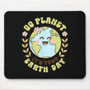 Cute Go Planet Its Your Earth Day Teacher Kids Ear Mouse Pad