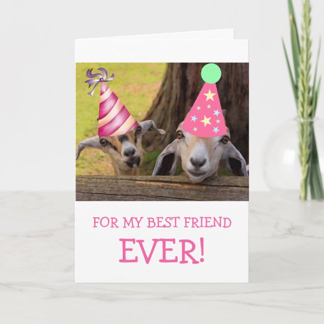 Cute Goat Best Friend Birthday Card (Front)
