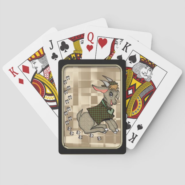 Cute Goat Black Frame Bicycle® Playing Cards (Back)