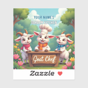 Cute Goat Chef Cartoon Kitchen