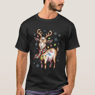 Cute Goat Christmas Farm Animal Lovers Holiday Far T-Shirt