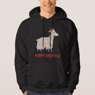 Cute goat Christmas Tree Lights Xmas Holidays Hoodie