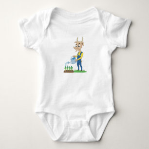 Cute goat Gardener cartoon Baby Bodysuit