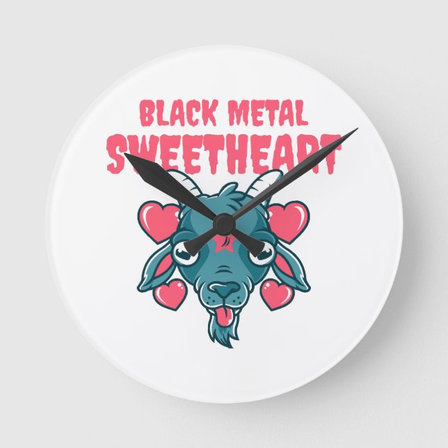  Cute Goat Head Baphomet Round Clock (Front)